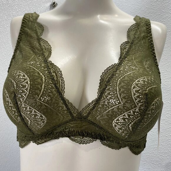 NEW SIMONE PERELE Women's Karma Lace Unlined Bralette – Size L – Adventure Green - Picture 3 of 14
